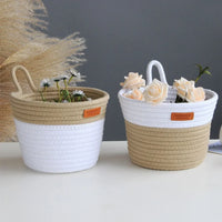 panier moderne en corde tissée pour rangement suspendu