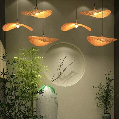 lampes led suspendues modernes faites à la main en bambou - vue 2 sur 6