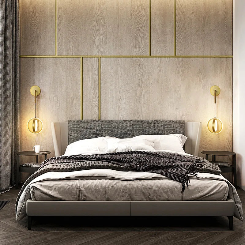 applique murale led moderne de luxe avec anneau doré décoratif d'intérieur - vue 4 sur 18