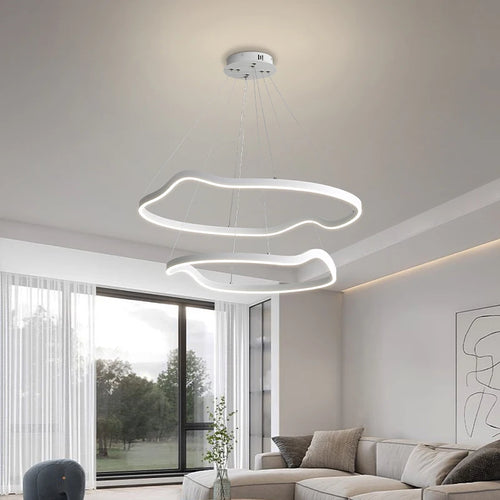 Lustre anneaux déformés design panochas pour intérieur - vue 2 sur 18