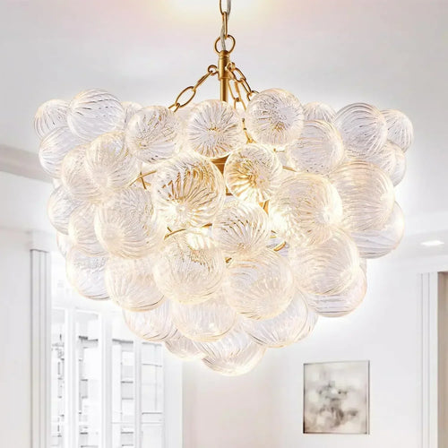 lustre suspendu à bulles de verre design moderne pour intérieur élégant - vue 2 sur 12