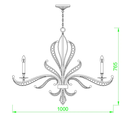 lustre de luxe or design moderne luminaire décoratif idéal bougie - vue 13 sur 13