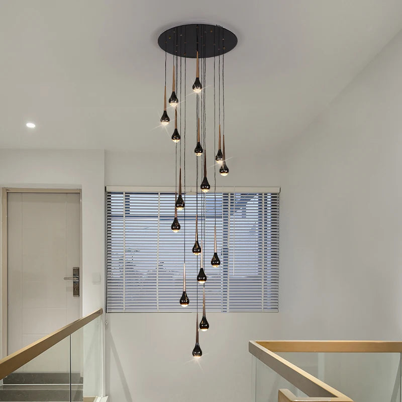 lustre moderne design luxe pour villa duplex - vue 3 sur 14