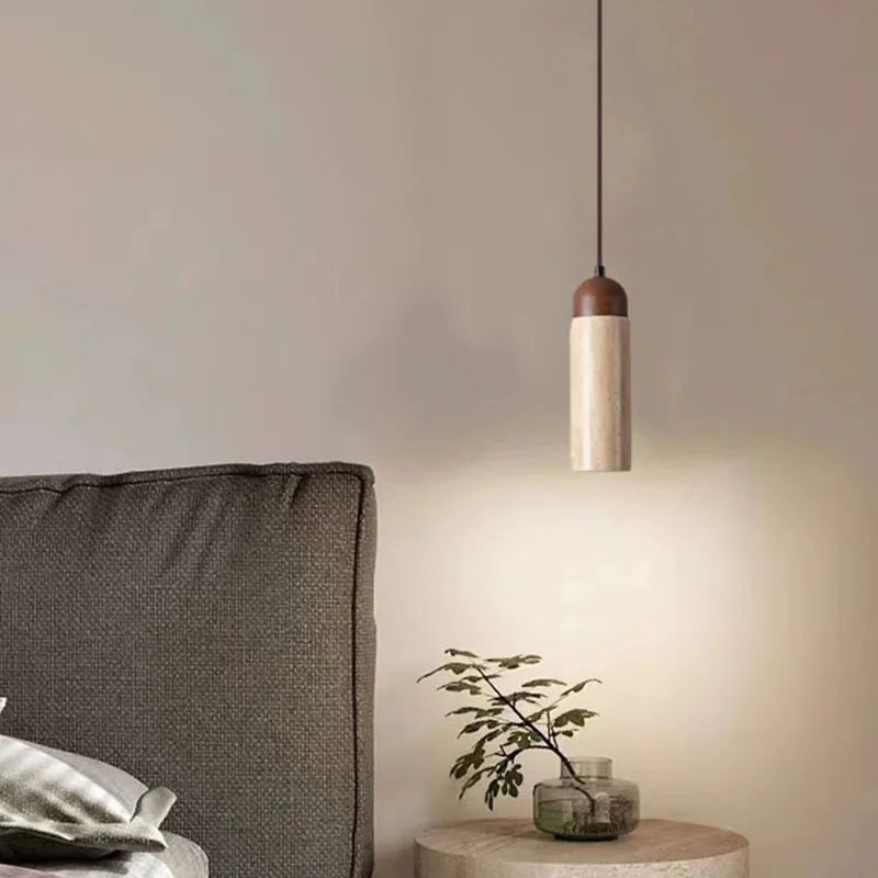 suspension en bois et pierre naturelle pour intérieur décoratif - vue 4 sur 11