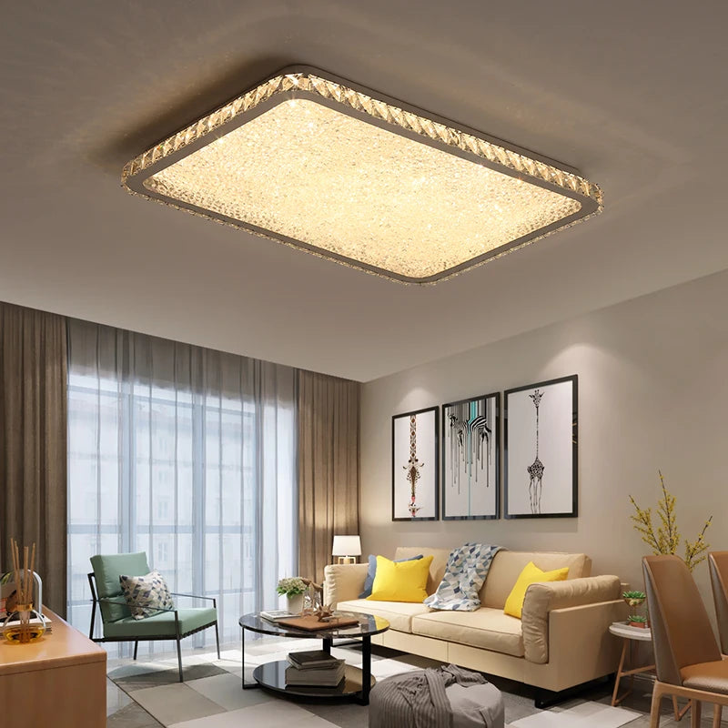 plafonnier led rond en cristal k9 design nordique luxueux romantique et chaleureux - vue 4 sur 28