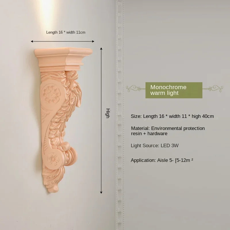 applique murale en résine d'ange sculptée décorative à led - vue 15 sur 19
