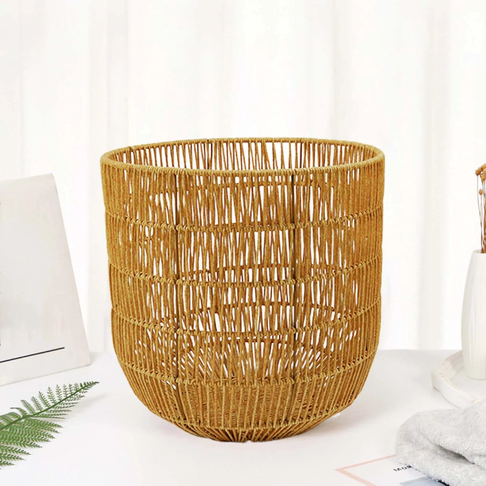 panier tissé imitation rotin pour jouets et linge - vue 7 sur 10