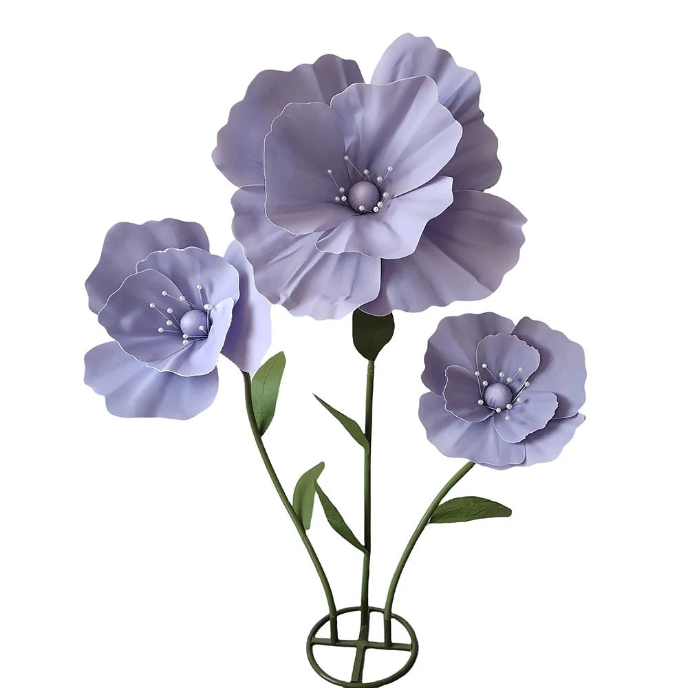 décoration mariage ensemble fleurs artificielles pavot géant pour scène - vue 13 sur 17