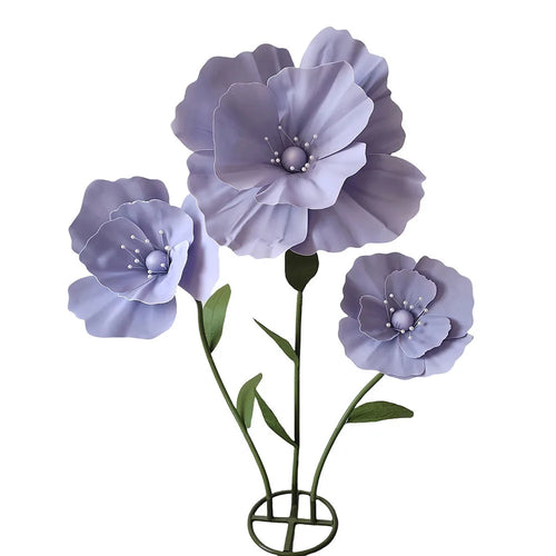 décoration mariage ensemble fleurs artificielles pavot géant pour scène - vue 14 sur 17