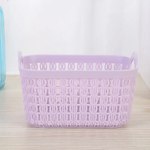panier de rangement portable en rotin et plastique pour divers articles - vue 6 sur 9