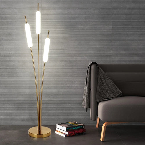 Lampe sur pied nordique à 3 têtes en forme d'oreille de blé - vue 2 sur 8