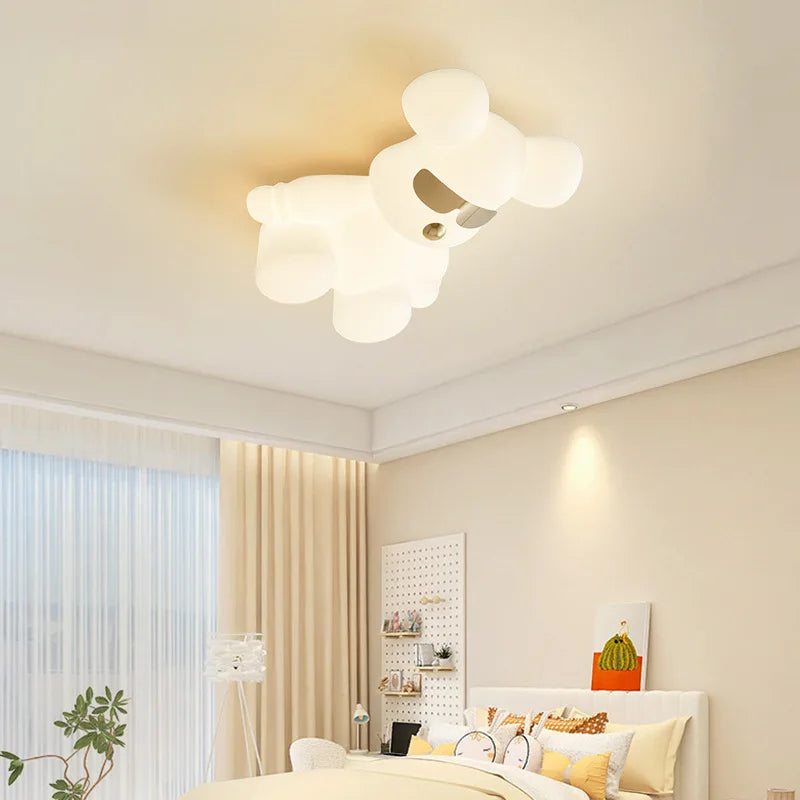 plafonnier ours blanc design moderne pour chambre d'enfant - vue 2 sur 12