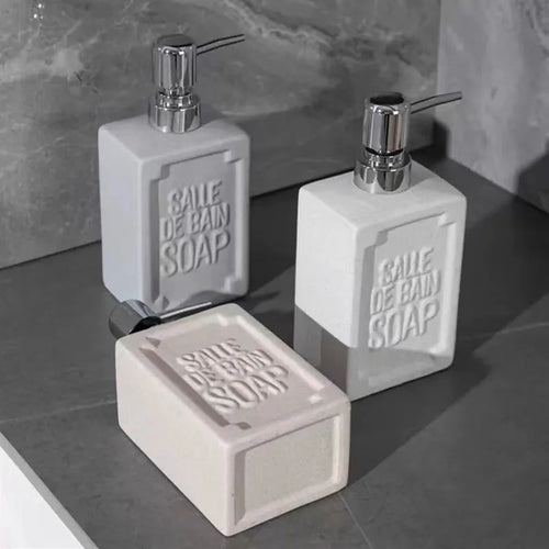 distributeur de savon moussant en céramique pour salle de bain et cuisine - vue 3 sur 9
