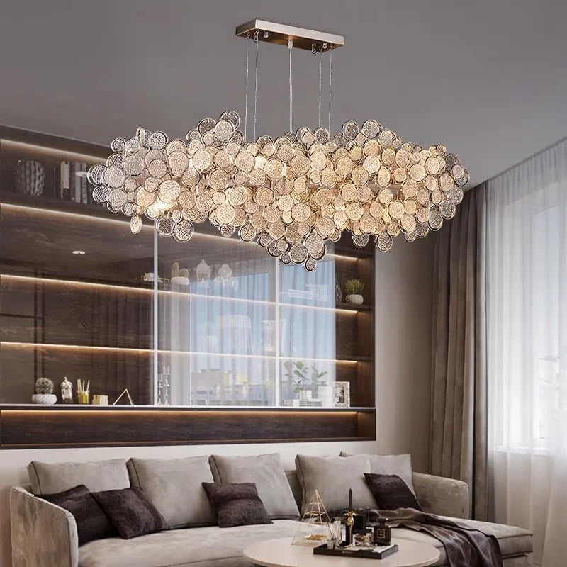 2023 Light Luxury LED Ceiling Chandelier Trend Villa Living Dining Room Pendant Lamp Modern Lustre Bedroom Hanging Light Fixture - vue 2 sur 13