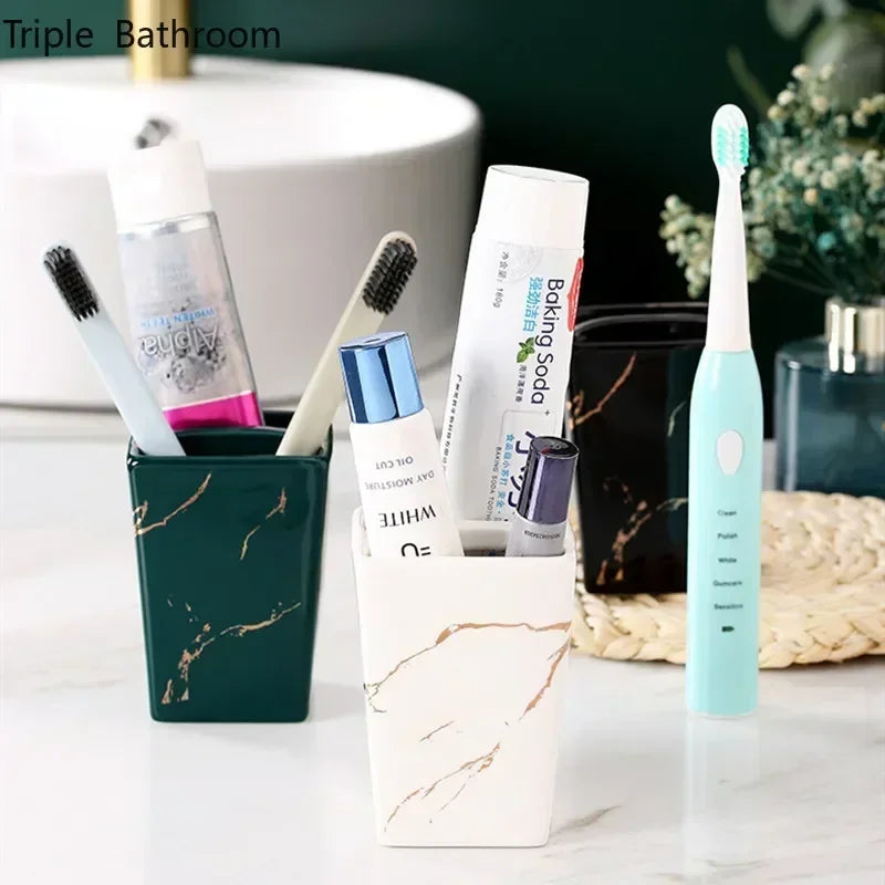 porte-brosse à dents en céramique design pour salle de bain - vue 3 sur 15