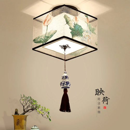 plafonnier style chinois pour hôtel villa hall d'entrée et balcon - vue 4 sur 20