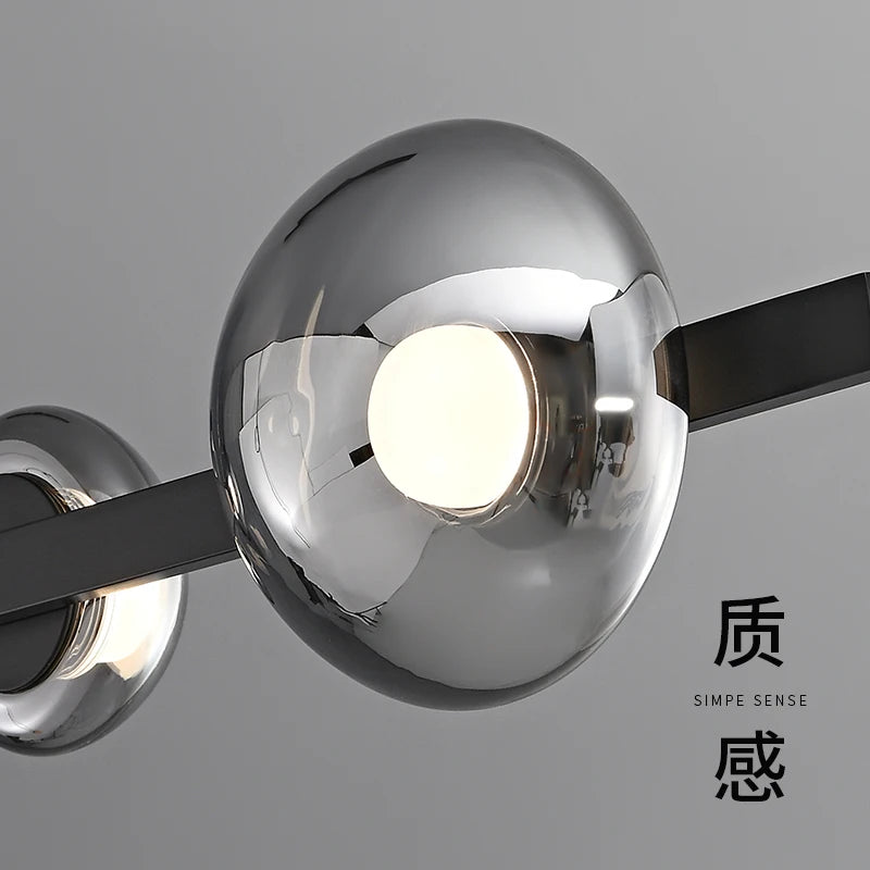 lustre de restaurant minimaliste moderne en cuivre led - vue 5 sur 9