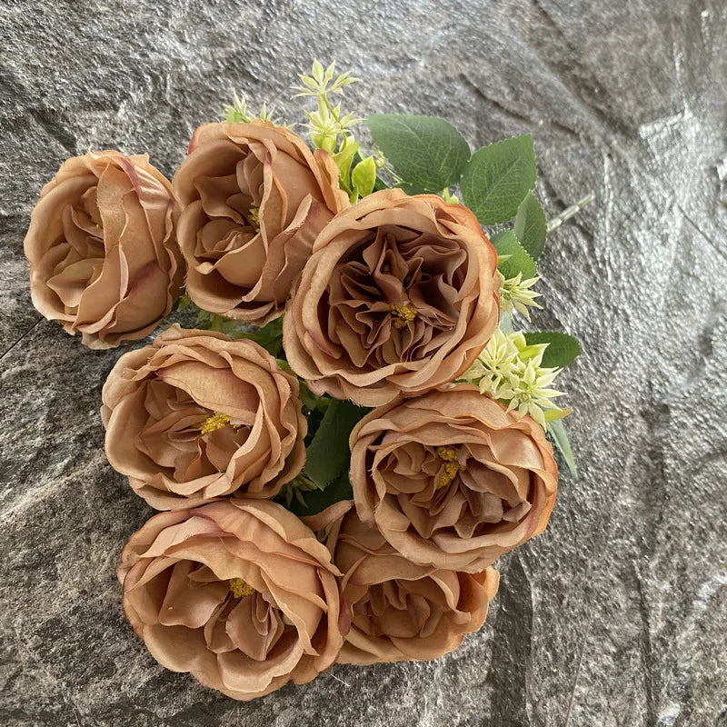 bouquet de roses en soie pour mariage et décoration intérieure - vue 6 sur 19
