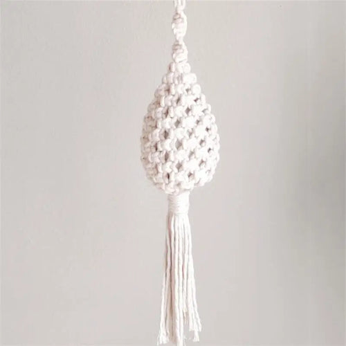 support mural en macramé pour plantes aériennes style bohème - vue 7 sur 10