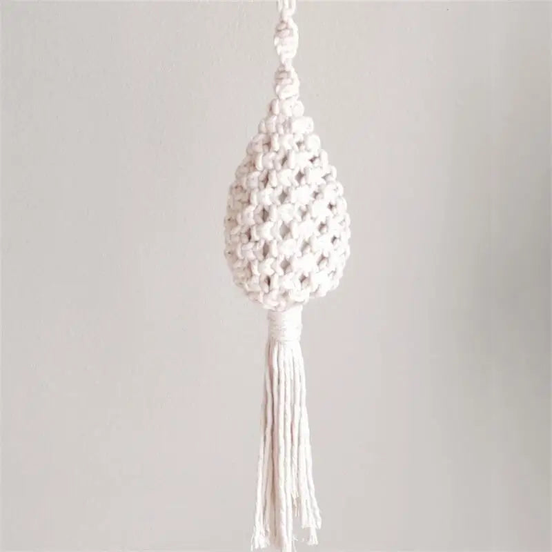 support mural en macramé pour plantes aériennes style bohème - vue 6 sur 10