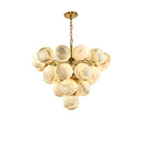 lustre moderne en marbre doré et noir pour éclairage élégant