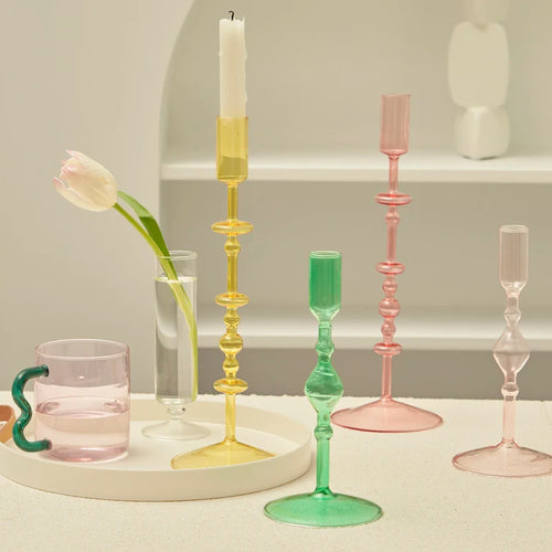 bougeoir en verre pour décoration intérieure créative et élégante - vue 5 sur 18