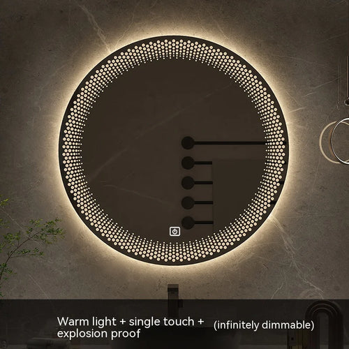 miroir rond à led avec rétroéclairage réglable et antibuée intelligent - vue 8 sur 25