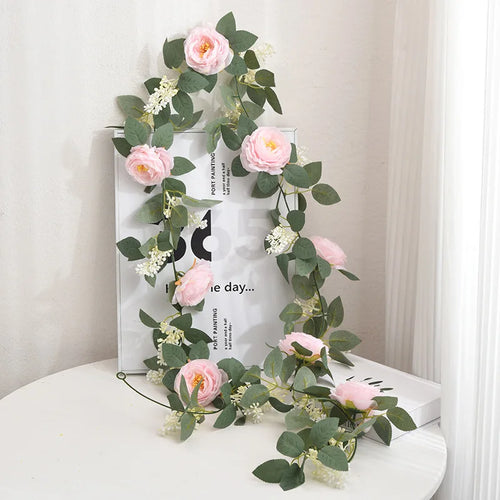 soie simulation rose fausse fleur vignes décoratives artificielles - vue 6 sur 11