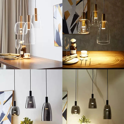 lustre suspension led luxe déco nordique luminaires modernes - vue 4 sur 12