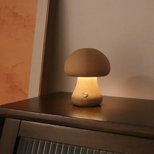 Lampe led champignon veilleuse en bois avec interrupteur tactile - vue 11 sur 11