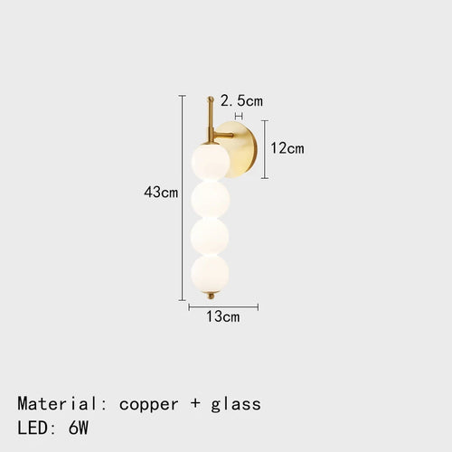 Applique murale design boules en verre blanc - vue 12 sur 12