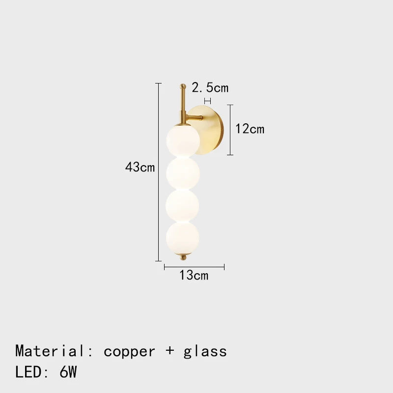 Applique murale design boules en verre blanc - vue 11 sur 12