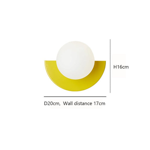 Applique murale LED demi-cercle nordic Macaron - vue 11 sur 10