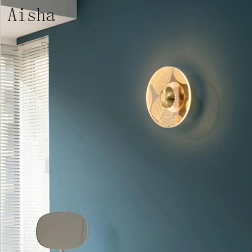 applique murale led en forme de fleur décorative en métal doré - vue 4 sur 9