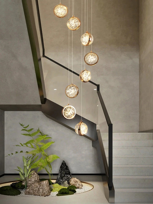 lustre rotatif design nordique en cristal pour éclairage intérieur - vue 2 sur 18