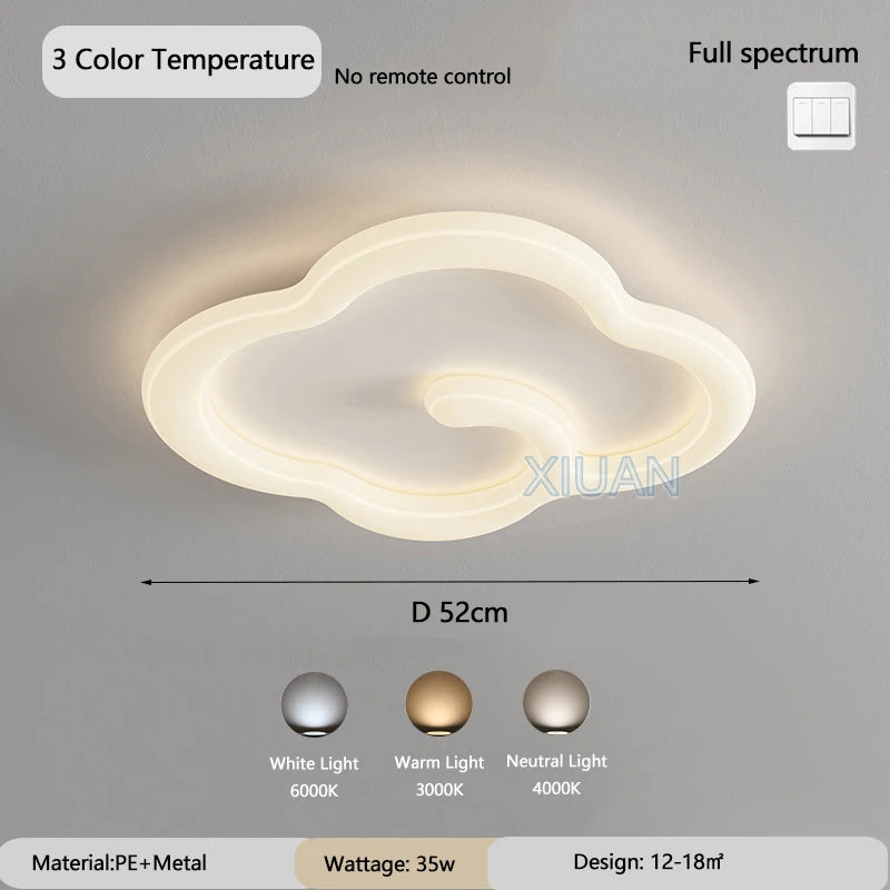 lustre scandinave nuage blanc avec télécommande optionnelle led - vue 11 sur 16