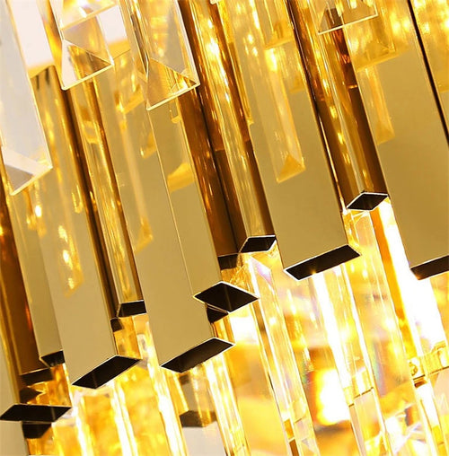 lustre en cristal moderne en or poli pour éclairage intérieur - vue 5 sur 6