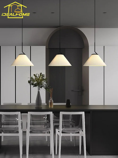 suspension led plissée design ambiance pour décoration intérieure - vue 3 sur 6