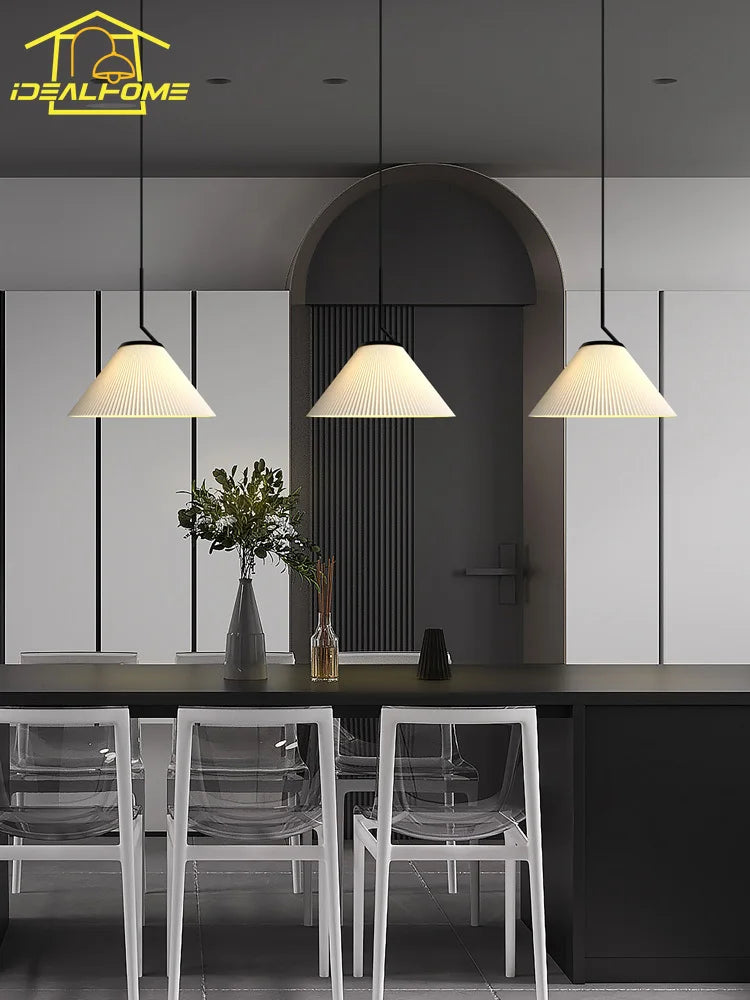 suspension led plissée design ambiance pour décoration intérieure - vue 3 sur 6