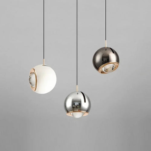 Suspension LED boule ronde moderne avec angle réglable - vue 3 sur 20