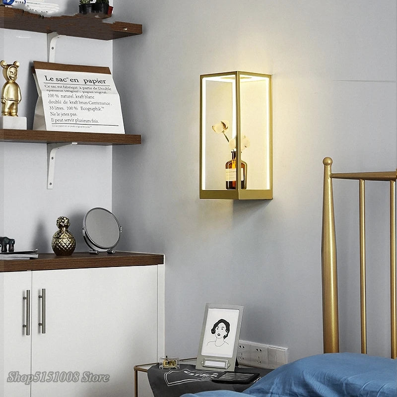 applique murale moderne minimaliste cube créative intérieur déco lumineuse - vue 3 sur 8