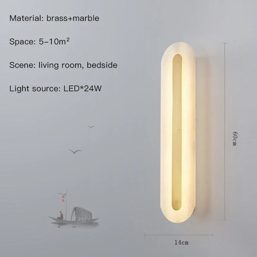 applique murale en marbre éclairage led décoratif pour intérieur moderne - vue 13 sur 12