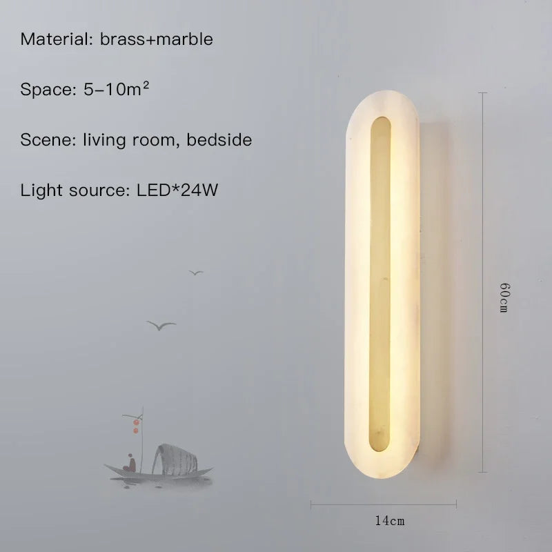 applique murale en marbre éclairage led décoratif pour intérieur moderne - vue 12 sur 12
