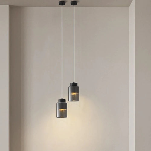 lustre moderne en verre et laiton avec fil réglable - vue 2 sur 8