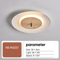 plafonnier moderne en bois avec éclairage led et télécommande