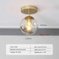 Plafonnier LED boule en verre moderne