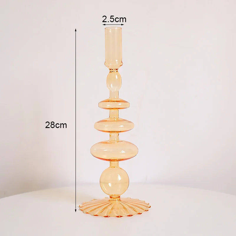 bougeoirs en verre décoratifs pour mariage fait main vintage nordique