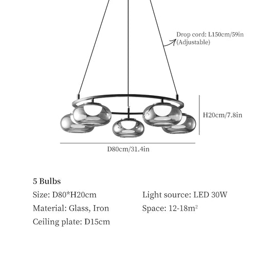 suspension en verre de luxe pour décoration moderne - vue 10 sur 9