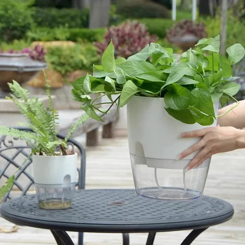 pot de fleurs auto-arrosant en plastique pour plantes succulentes - vue 4 sur 14