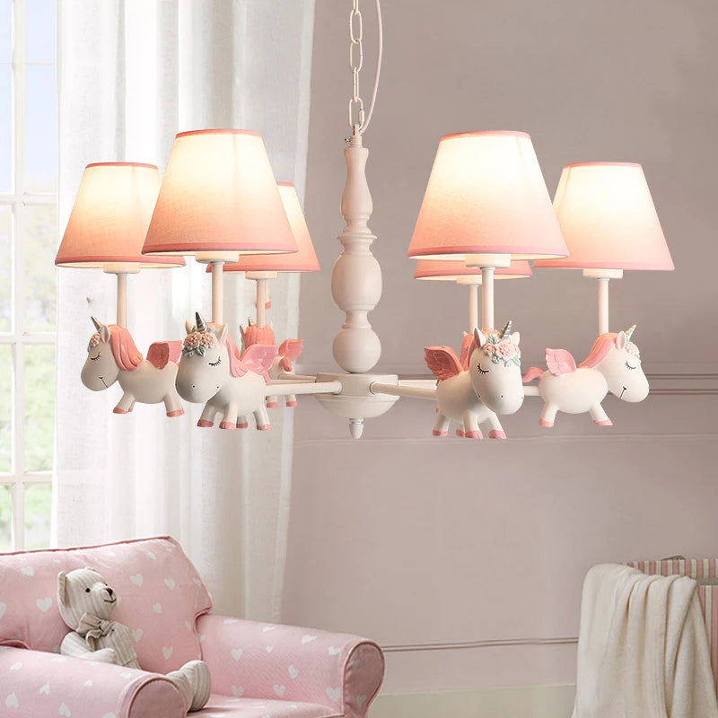 lustre licorne dessin animé pour chambre d'enfant suspendu - vue 3 sur 24